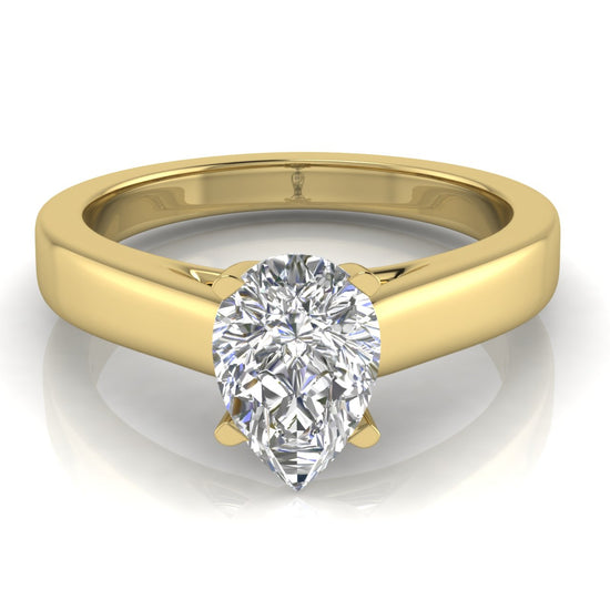 Crossover Basket Pear Shaped Lab Diamond Engagement Ring