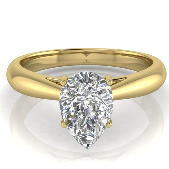 Elegant Hidden Stone Pear Shaped Moissanite Engagement Ring