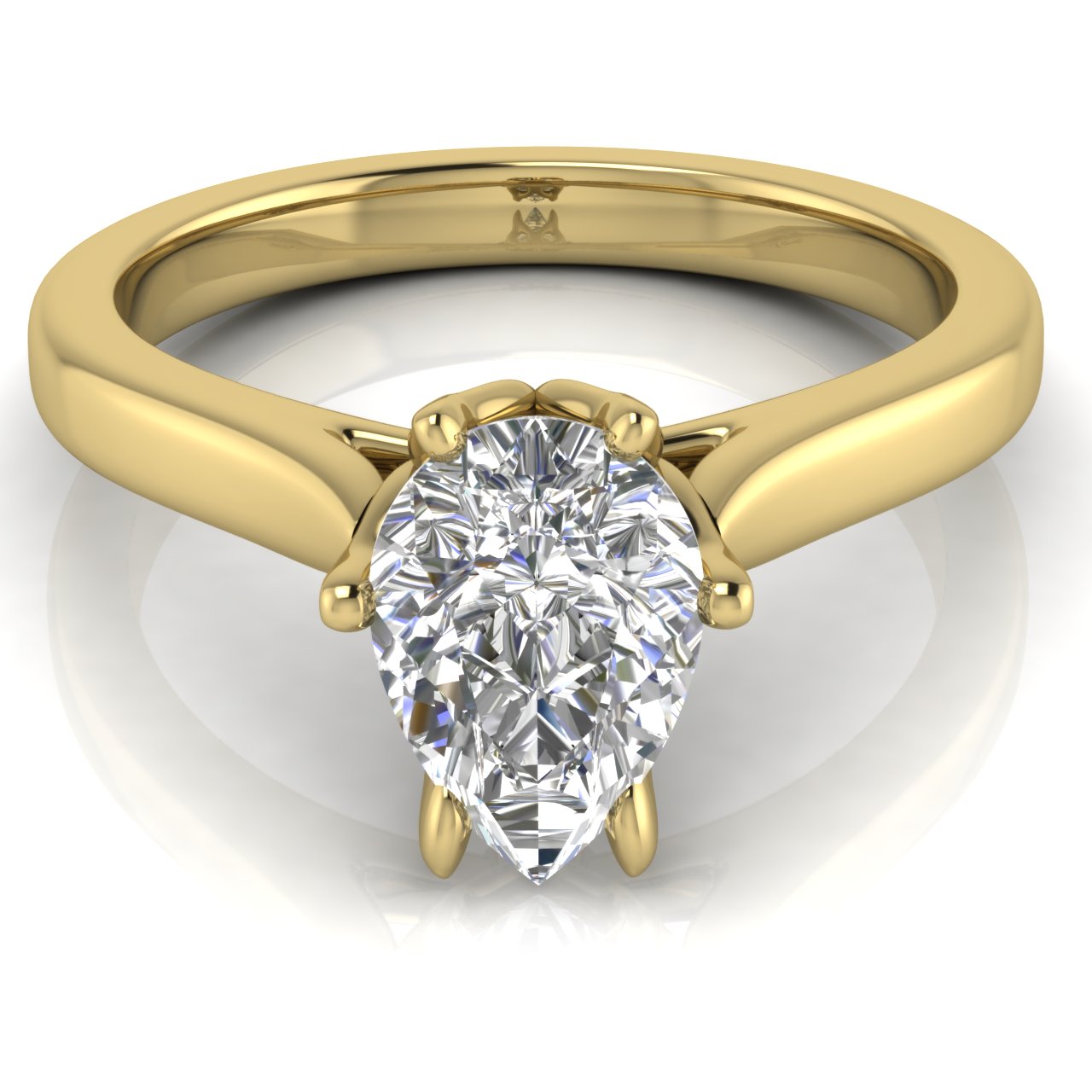 Floral Pear Shaped Lab Diamond Engagement Ring