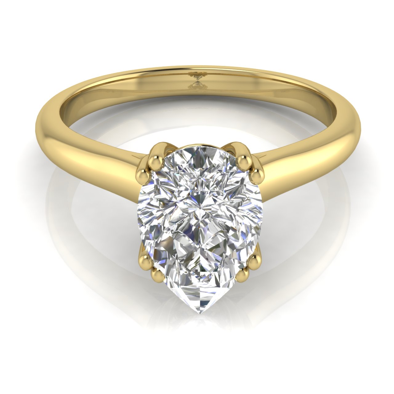 Double Prong Pear Shaped Lab Diamond Engagement Ring