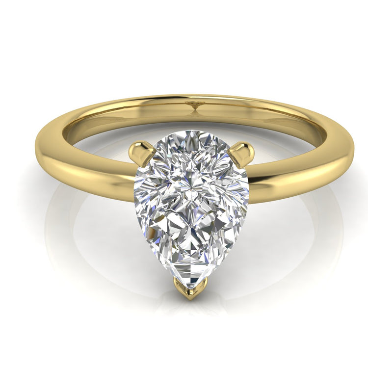 Basket Set Pear Shaped Lab Diamond Engagement Ring