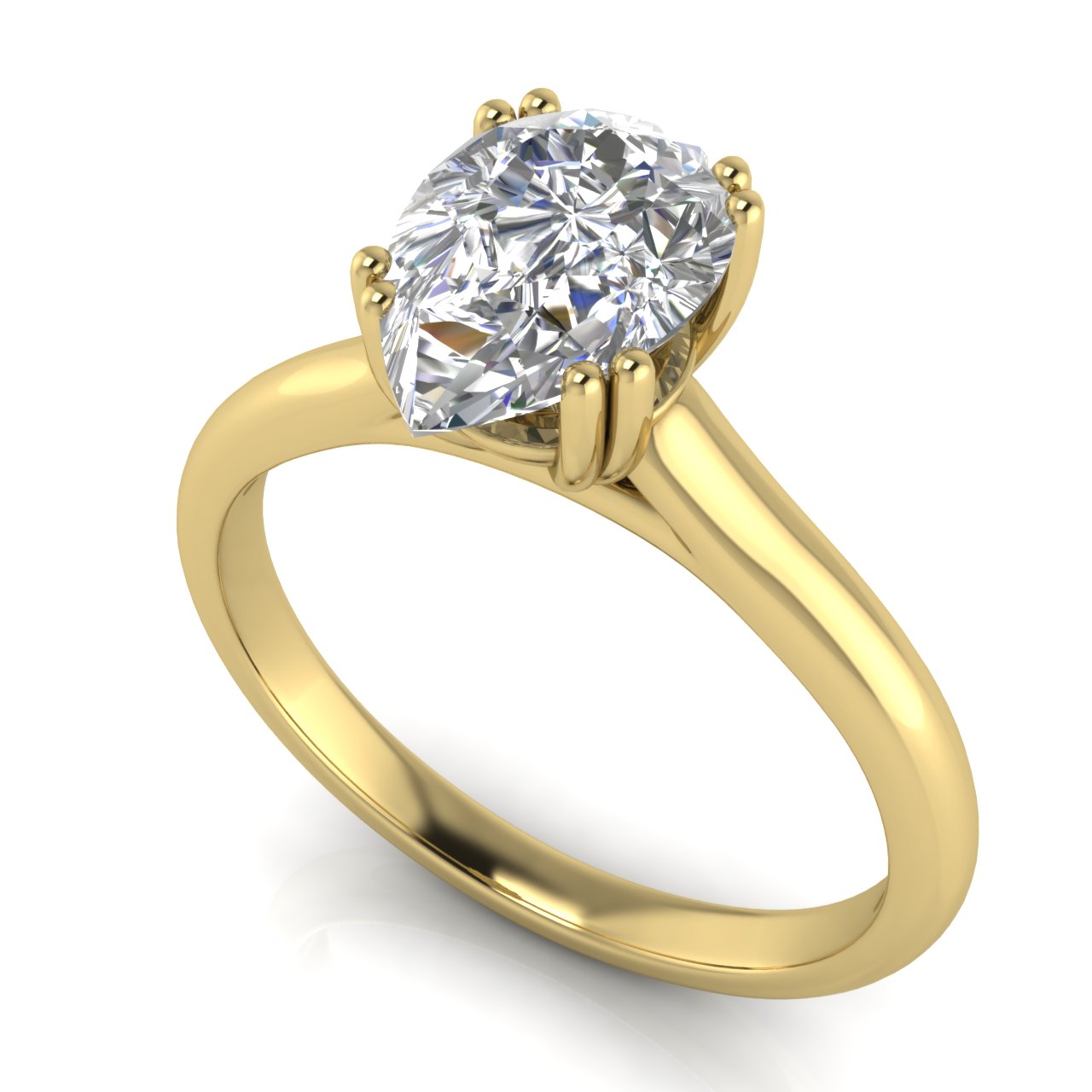 Double Prong Pear Shaped Moissanite Engagement Ring