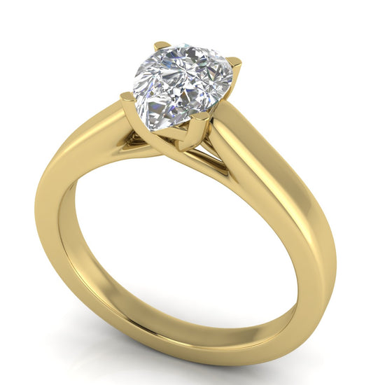 Crossover Basket Pear Shaped Lab Diamond Engagement Ring