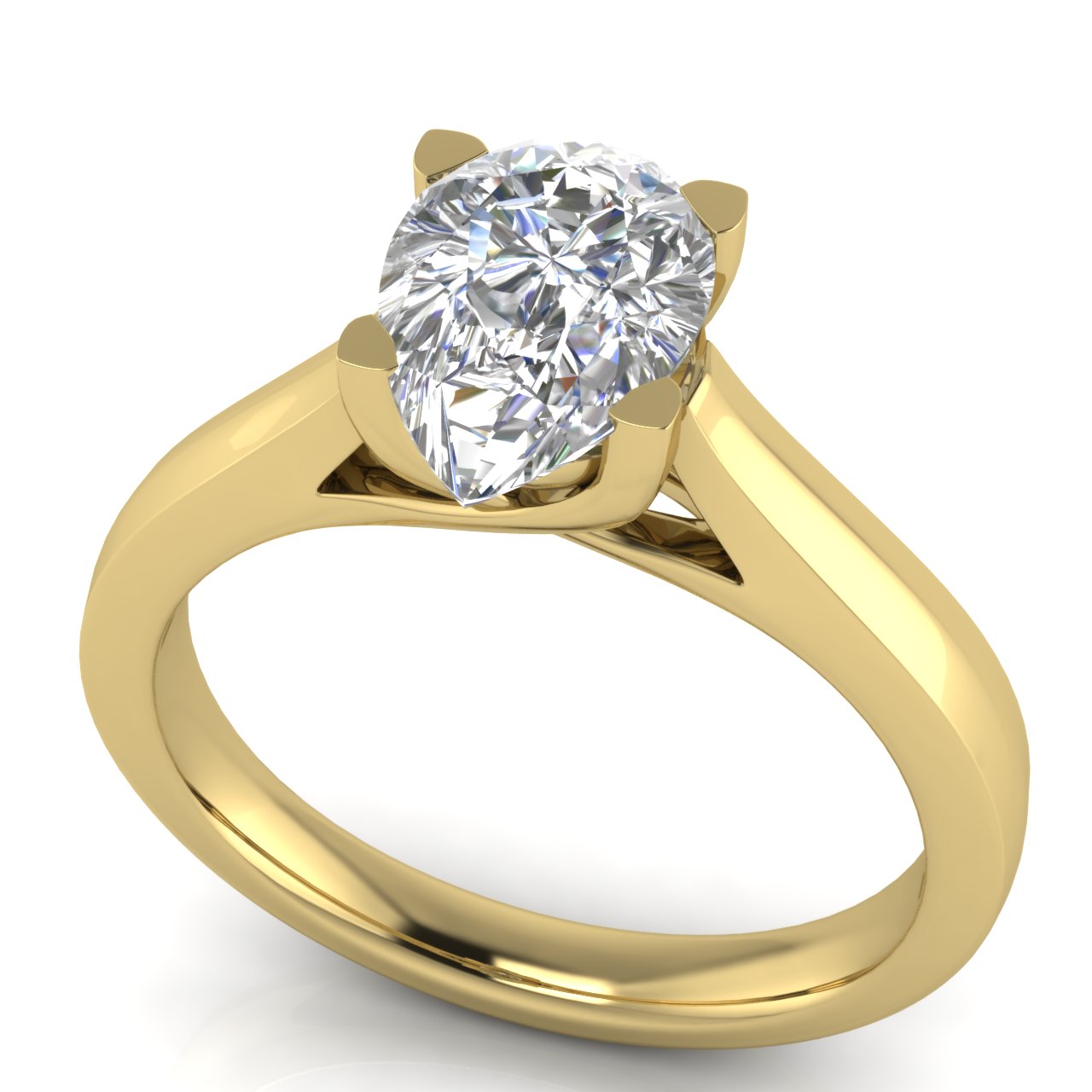 Crossover Pear Shaped Lab Diamond Engagement Ring