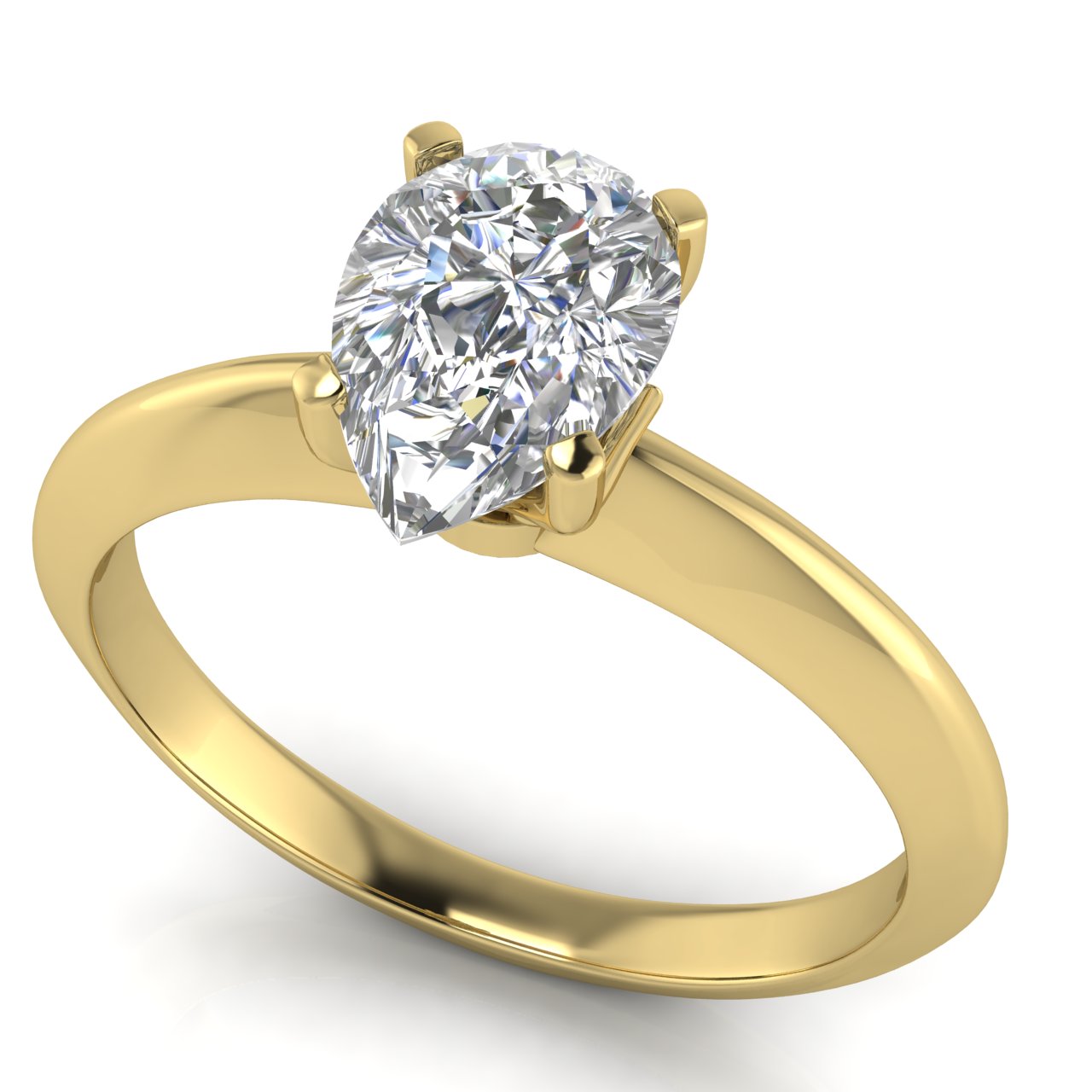 Tulip Prong Pear Shaped Moissanite Engagement Ring