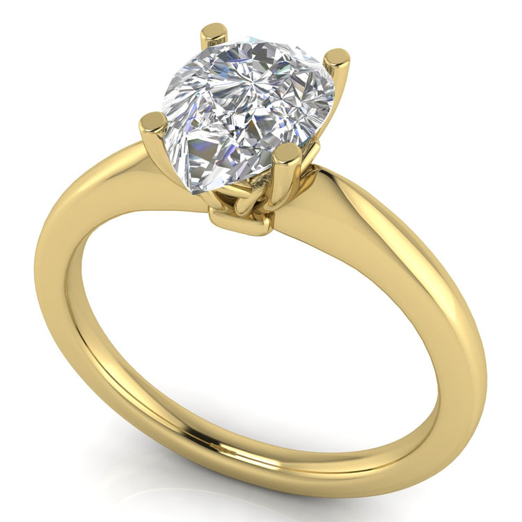 Modern Pear Shaped Moissanite Engagement Ring