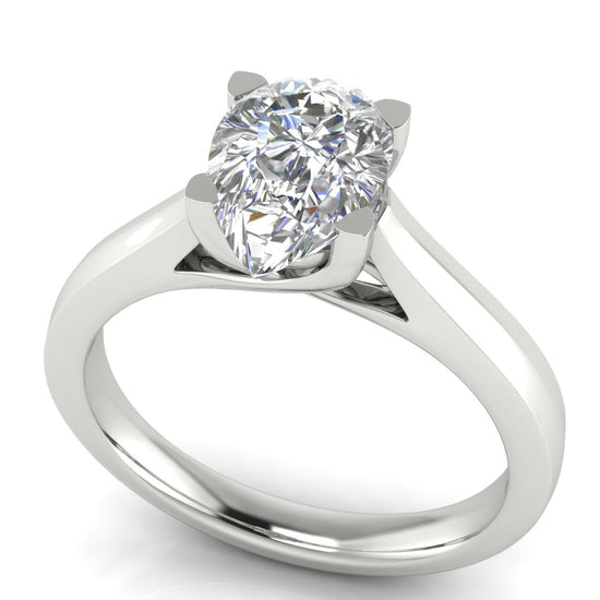 Crossover Pear Shaped Lab Diamond Engagement Ring