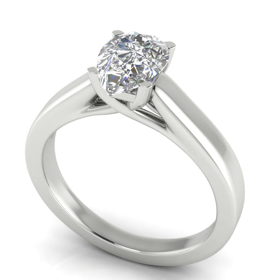 Crossover Basket Pear Shaped Lab Diamond Engagement Ring