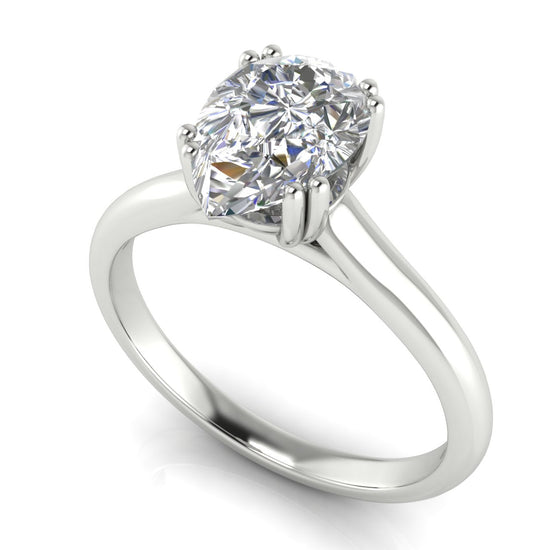 Double Prong Pear Shaped Lab Diamond Engagement Ring