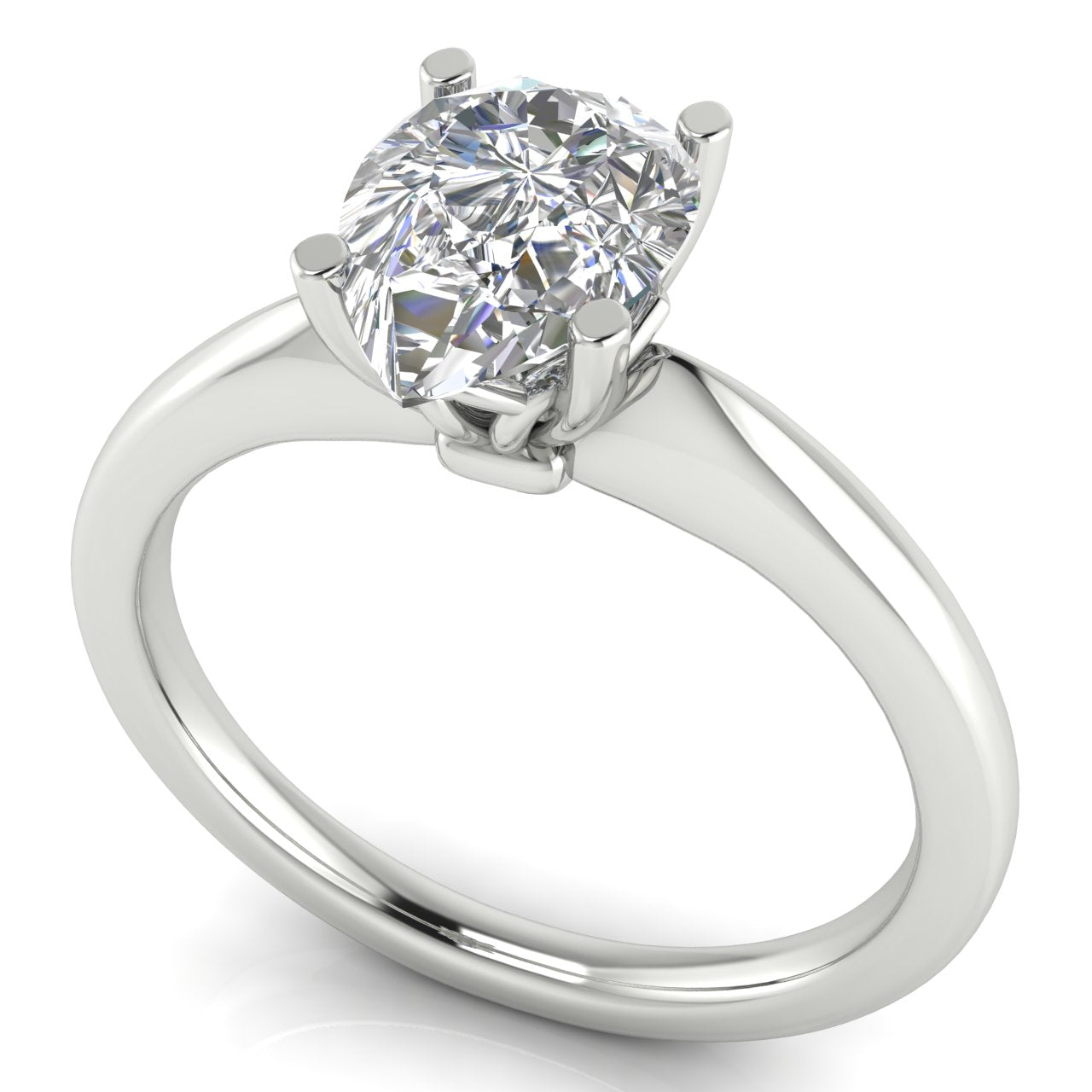 Modern Pear Shaped Lab Diamond Engagement Ring