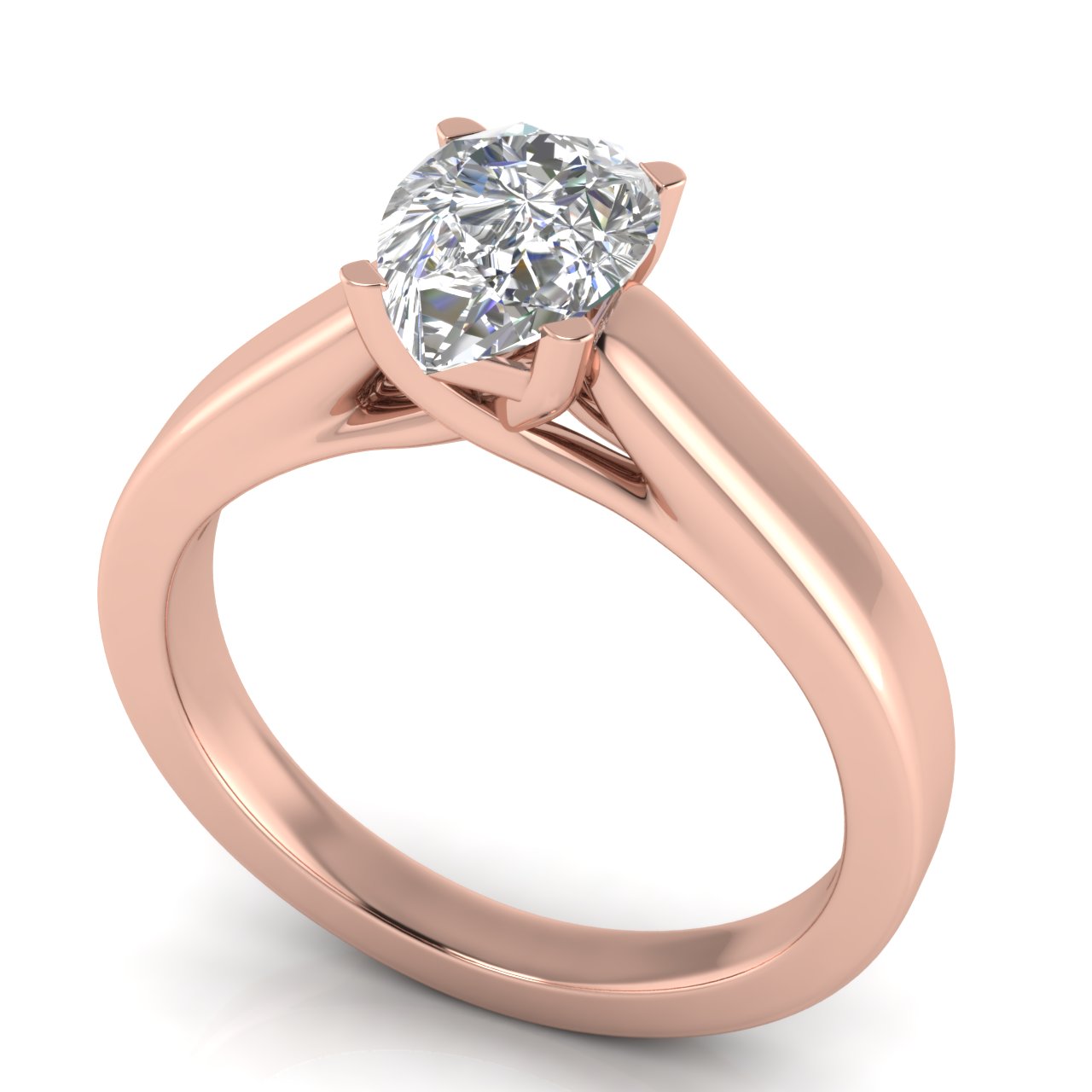 Crossover Basket Pear Shaped Lab Diamond Engagement Ring