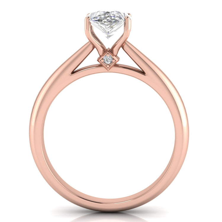 Elegant Hidden Stone Pear Shaped Lab Diamond Engagement Ring