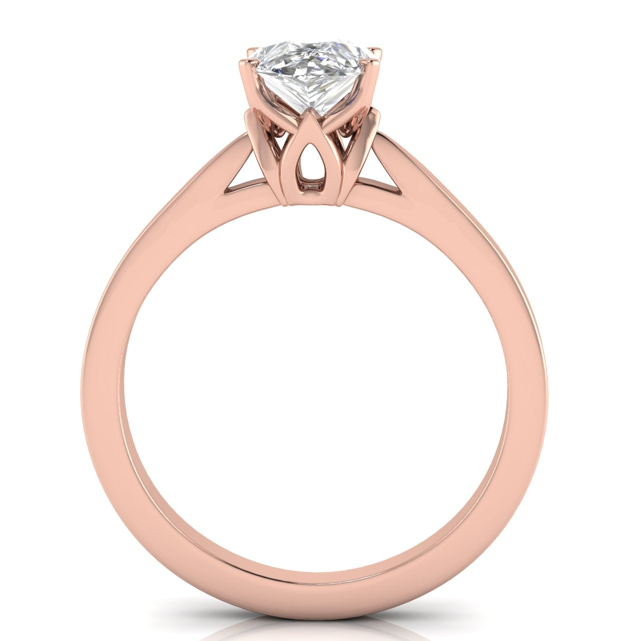 Tulip Basket Pear Shaped Lab Diamond Engagement Ring