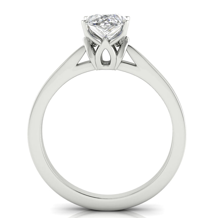 Tulip Basket Pear Shaped Lab Diamond Engagement Ring