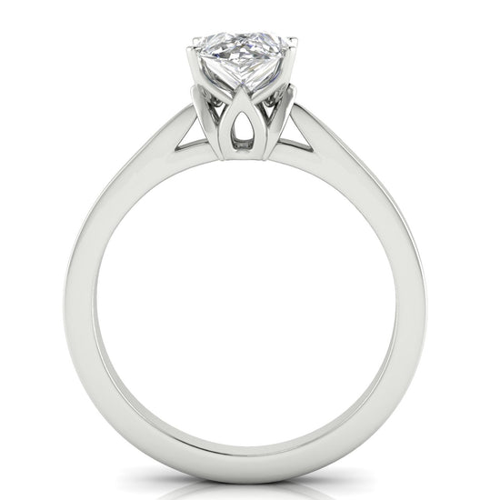 Tulip Basket Pear Shaped Moissanite Engagement Ring