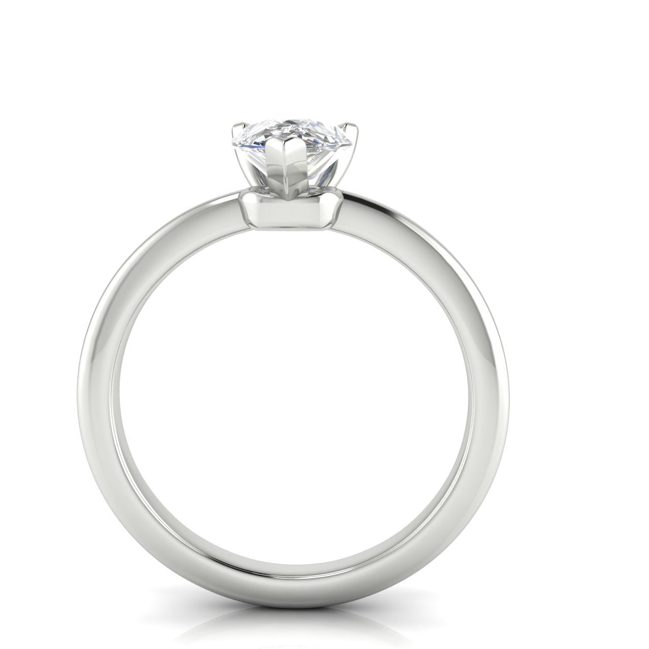 Basket Set Pear Shaped Lab Diamond Engagement Ring