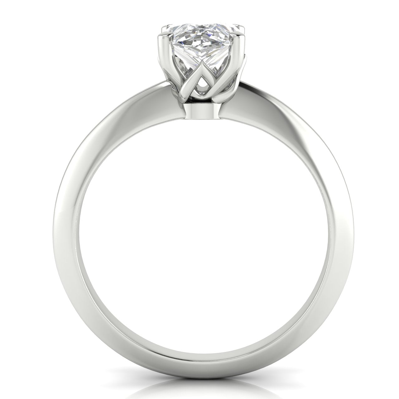 Tulip Prong Pear Shaped Moissanite Engagement Ring