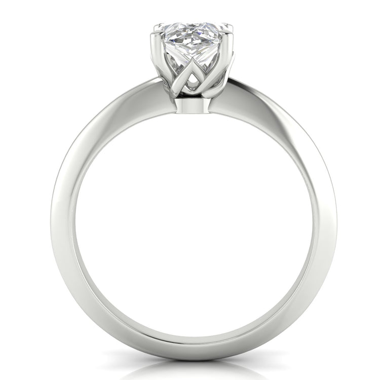 Tulip Prong Pear Shaped Moissanite Engagement Ring