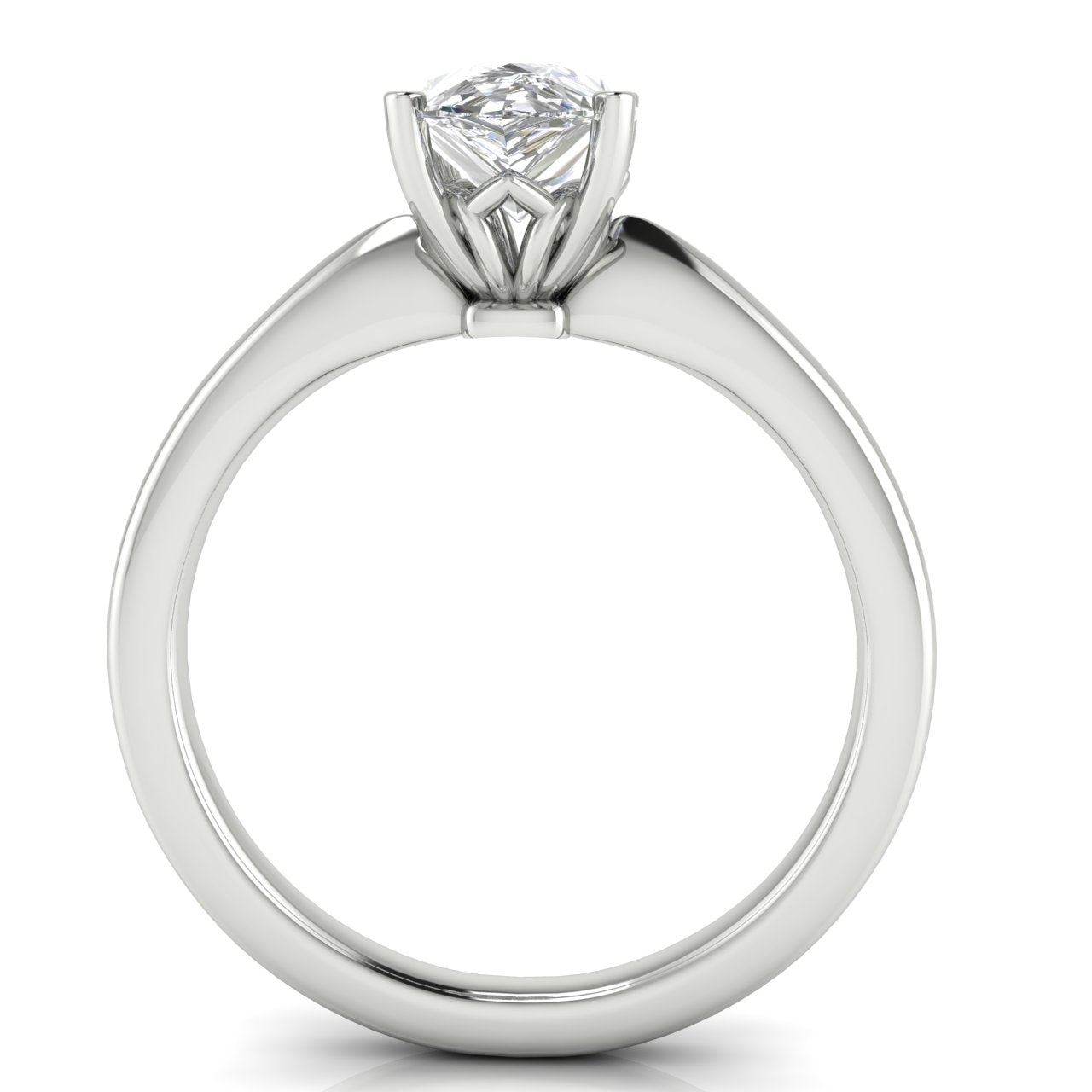 Modern Pear Shaped Moissanite Engagement Ring