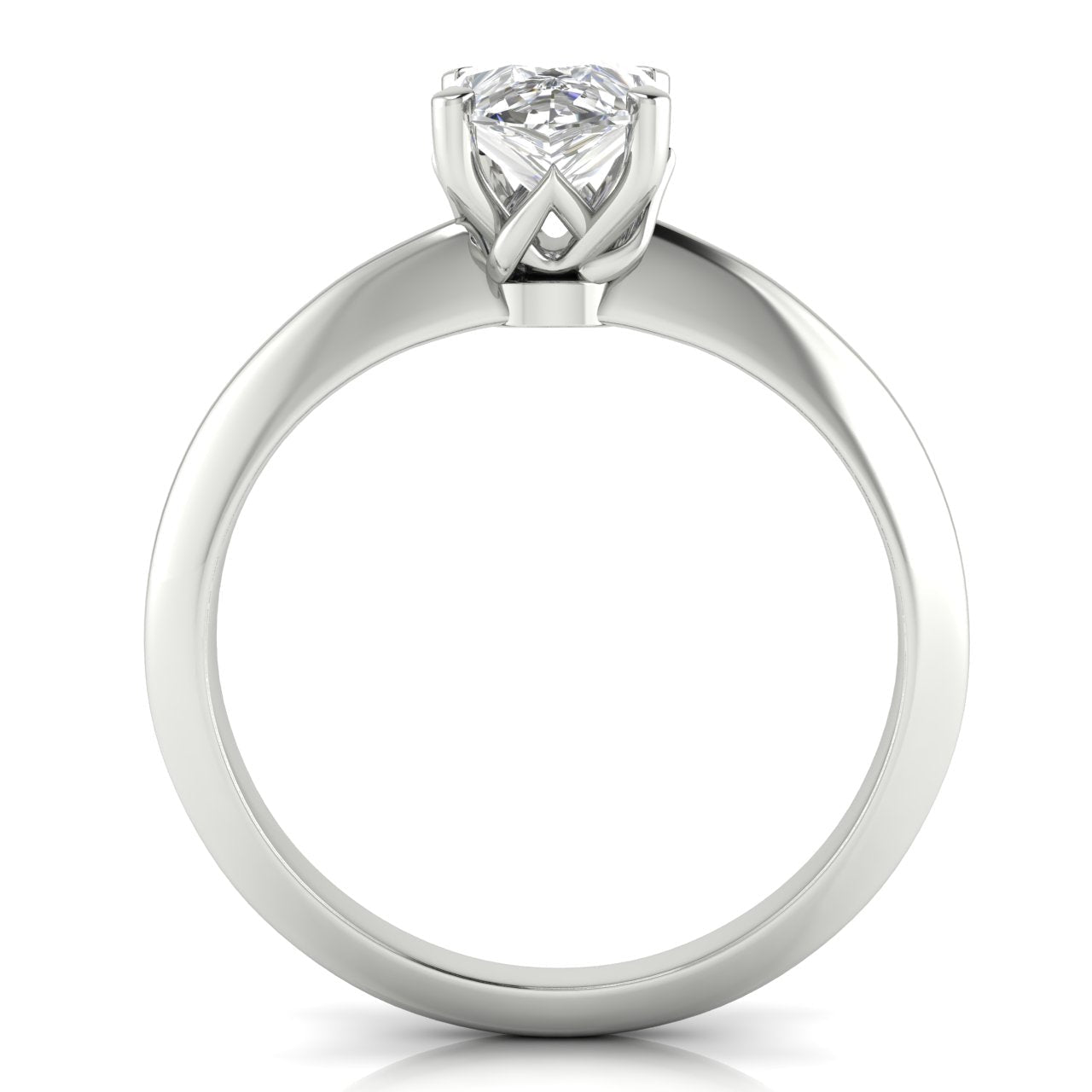 Tulip Prong Pear Shaped Lab Diamond Engagement Ring