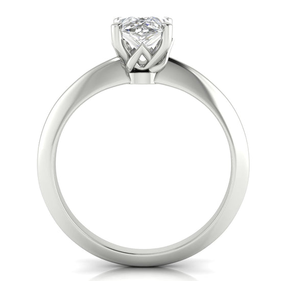 Tulip Prong Pear Shaped Lab Diamond Engagement Ring