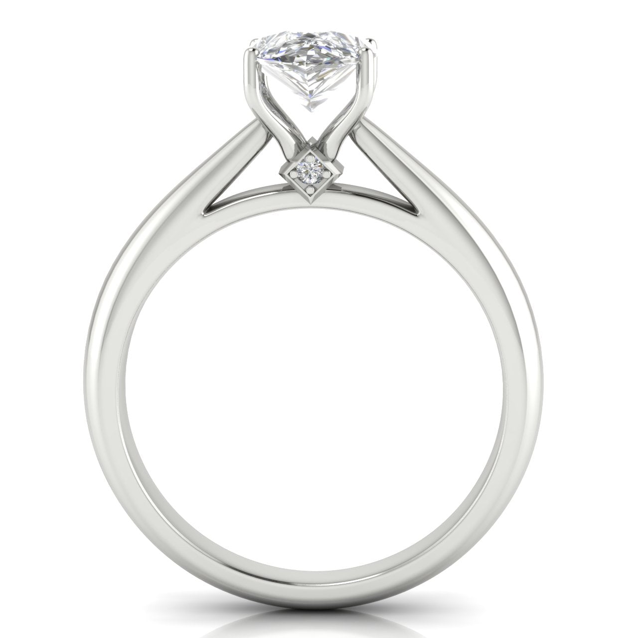 Elegant Hidden Stone Pear Shaped Lab Diamond Engagement Ring