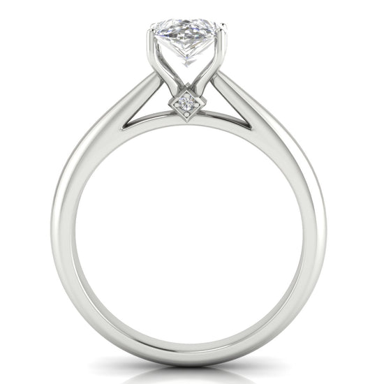 Elegant Hidden Stone Pear Shaped Moissanite Engagement Ring