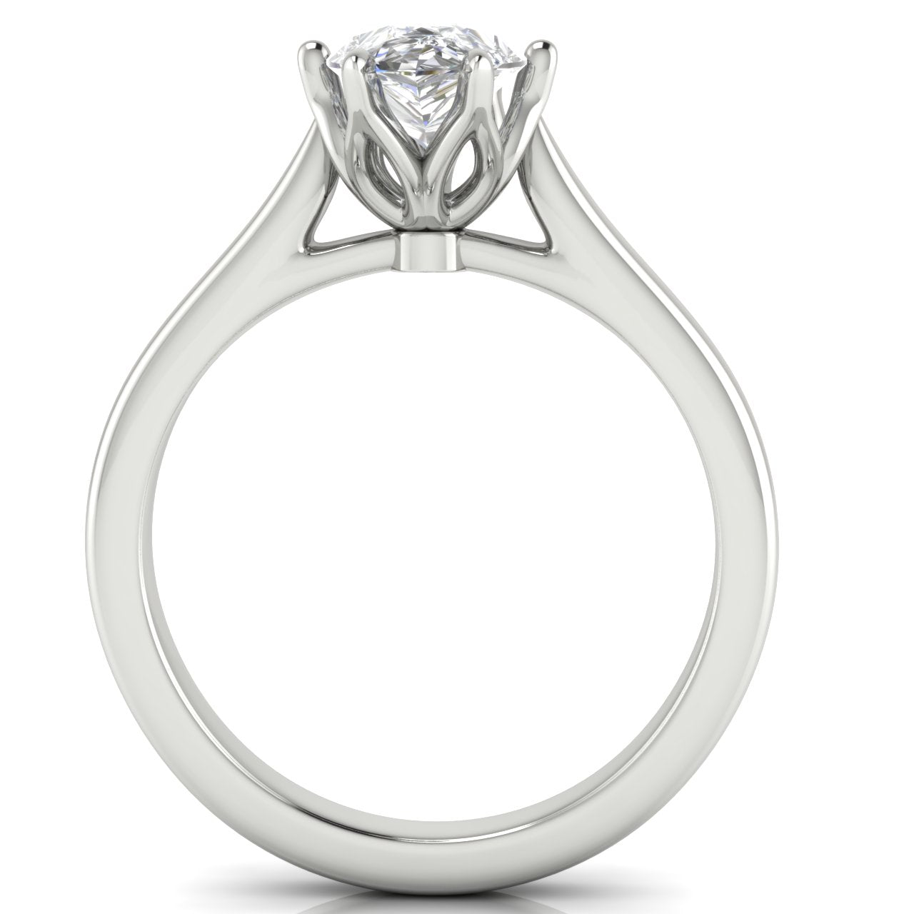 Floral Pear Shaped Lab Diamond Engagement Ring