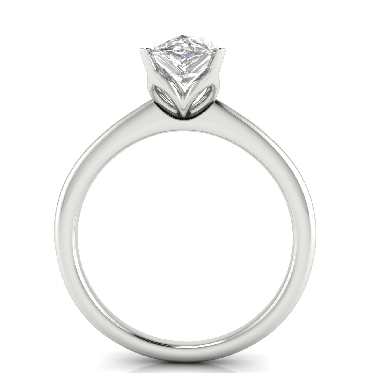 Tulip Set Pear Shaped Lab Diamond Engagement Ring