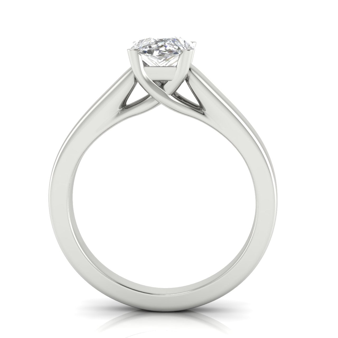 Crossover Basket Pear Shaped Moissanite Engagement Ring