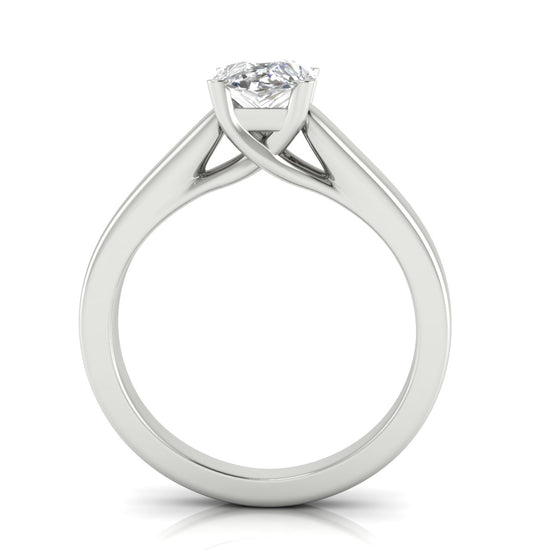 Crossover Basket Pear Shaped Lab Diamond Engagement Ring