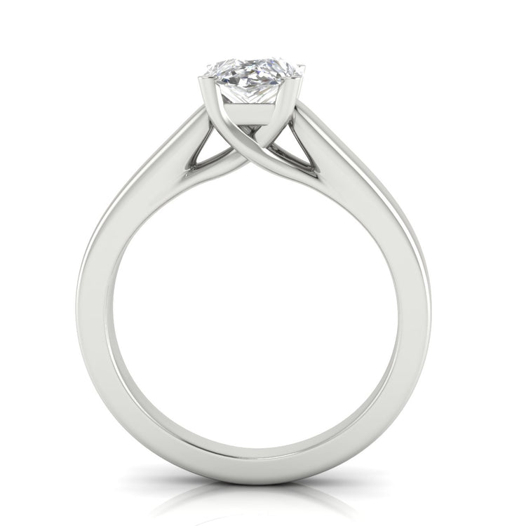 Crossover Basket Pear Shaped Lab Diamond Engagement Ring