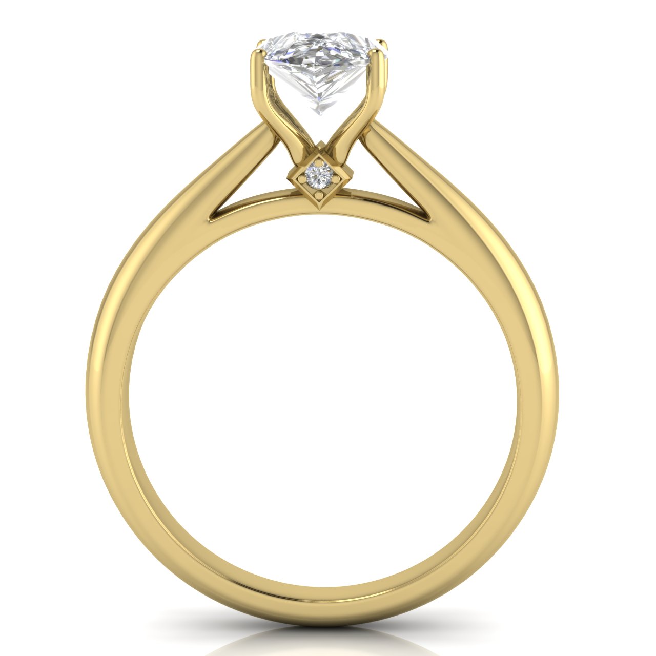 Elegant Hidden Stone Pear Shaped Moissanite Engagement Ring