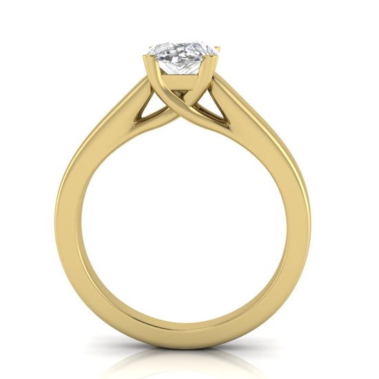 Crossover Basket Pear Shaped Lab Diamond Engagement Ring