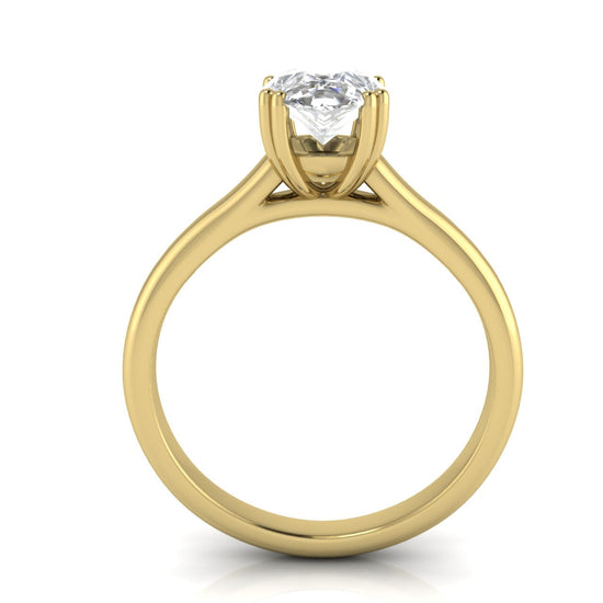 Double Prong Pear Shaped Lab Diamond Engagement Ring