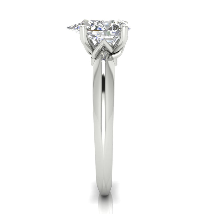 Tulip Prong Pear Shaped Moissanite Engagement Ring