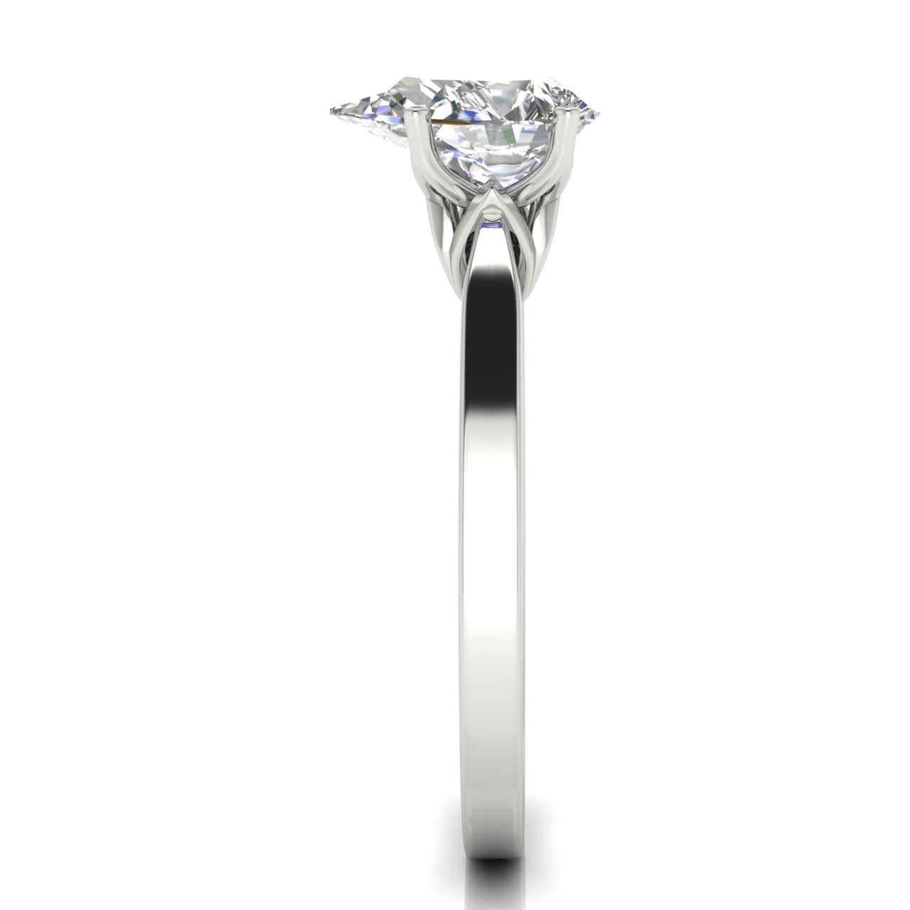 Tulip Basket Pear Shaped Moissanite Engagement Ring