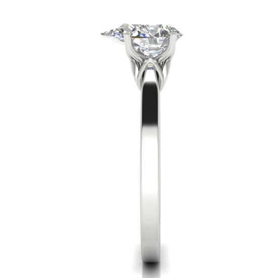 Tulip Basket Pear Shaped Moissanite Engagement Ring