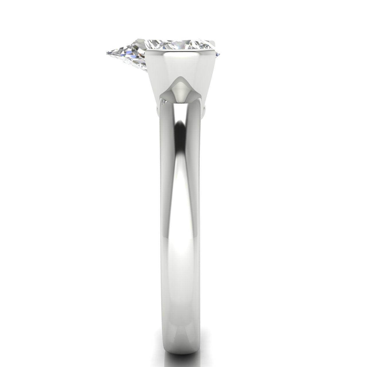 Knife Edge Crossover Pear Shaped Lab Diamond Engagement Ring