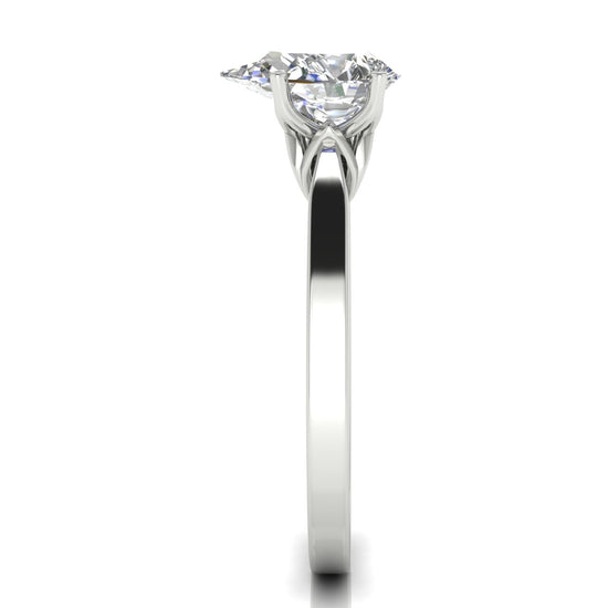 Tulip Basket Pear Shaped Lab Diamond Engagement Ring