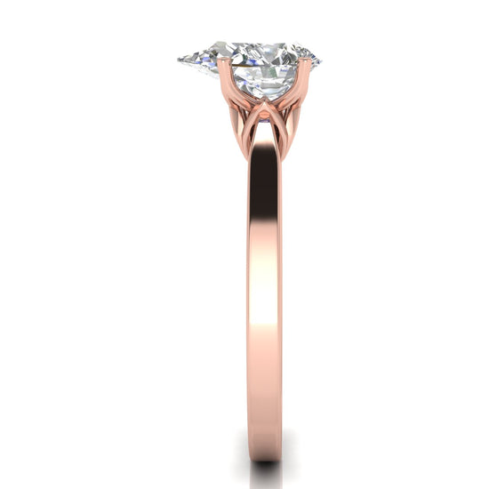 Tulip Basket Pear Shaped Lab Diamond Engagement Ring