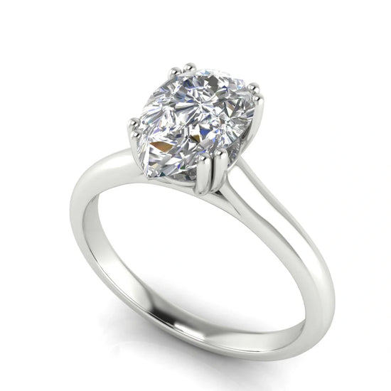 Double Prong Pear Shaped Lab Diamond Engagement Ring