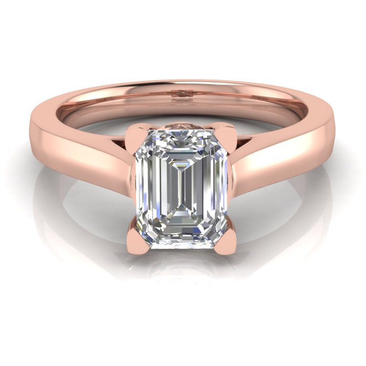 Crossover Emerald Cut Moissanite Engagement Ring