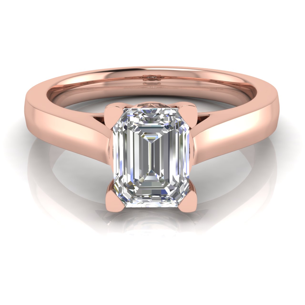 Crossover Emerald Cut Lab Diamond Engagement Ring