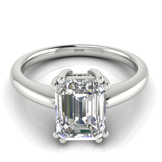 Emerald Cut Lab Diamond Engagement Ring | LJ-LR133E-LG