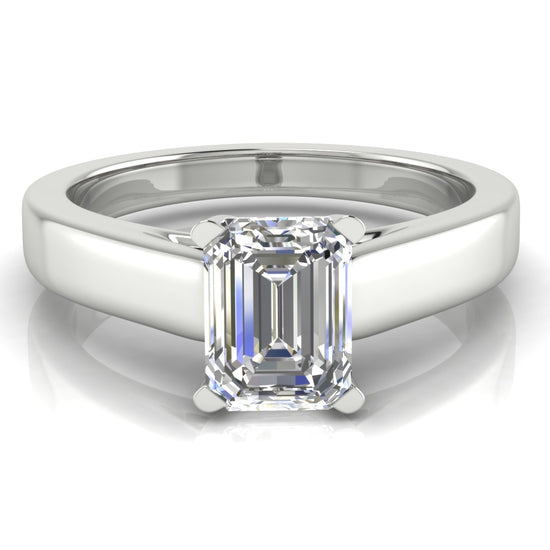 Crossover Basket Emerald Cut Lab Diamond Engagement Ring