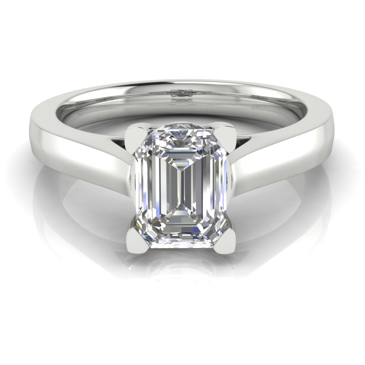 Crossover Emerald Cut Lab Diamond Engagement Ring