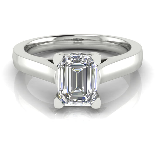 Emerald Cut Lab Diamond Solitaire Engagement Ring | LJ-LR136E-LG
