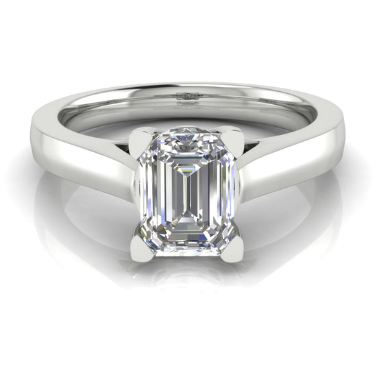 Crossover Emerald Cut Moissanite Engagement Ring