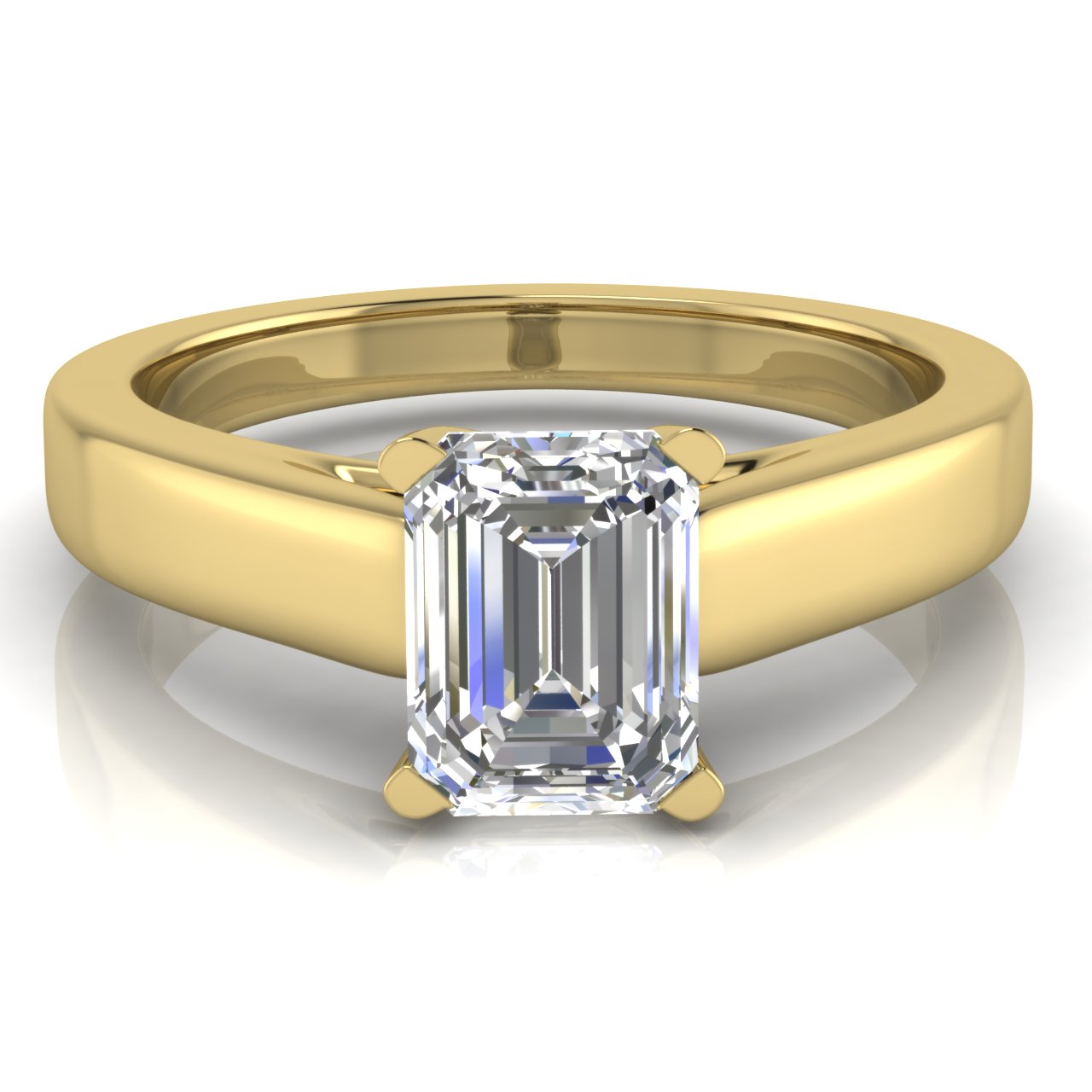 Crossover Basket Emerald Cut Lab Diamond Engagement Ring